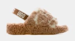 Ugg Fluff Yeah Cow Womens Sandals (Brown/White)