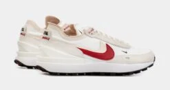 Nike Waffle One Double Swoosh Womens Running Shoes (White/Red) -Boutique Shoe Store df3c4e3e1c954f9ab35d698c1ff48a70