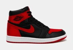 New Arrival 21 Air Jordan 1 Retro Hi OG Satin Bred Womens Lifestyle Shoes (Black/Red) Free Shipping