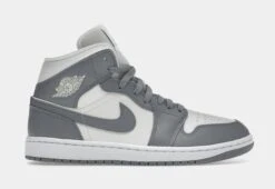 Air Jordan 1 Mid Stealth Womens Lifestyle Shoes (Grey/White)