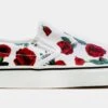 Vans Classic Slip-On Red Rose Mens Lifestyle Shoe (White/Red)